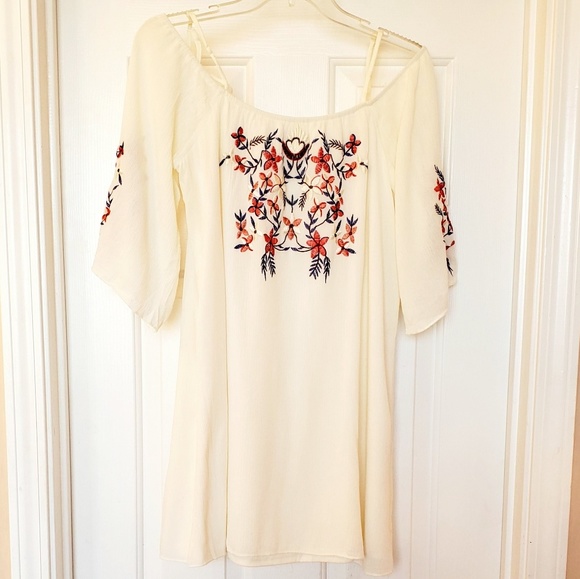 Rebellion Again Dresses & Skirts - 🌺 3 for $10 Cold-Shoulder Embroidered Dress